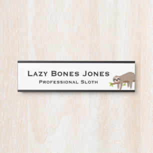 Porte-nom Pour Porte Signe de porte de bureau de Sloth Funny