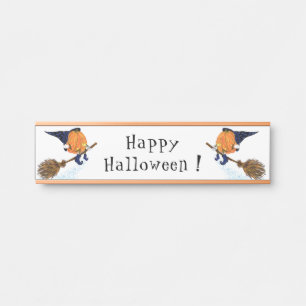 Porte-nom Pour Porte Signe de porte d'Halloween Sorcière Citrouille vol