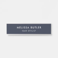 Signe minimaliste moderne de porte bleue marine