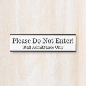 Porte-nom Pour Porte "S'Il Vous Plaît, N'Entrez Pas !" (Devant)