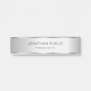 Porte-nom Pour Porte Silver Look Moderne Élégant Modèle glamour