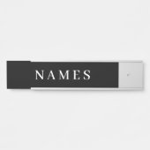 Porte-nom Pour Porte Simple Black Custom Ajouter Votre Nom Élégant (Devant)