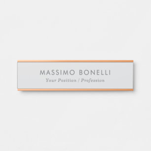 Porte-nom Pour Porte Simple Élégant Minimaliste Moderne Gris