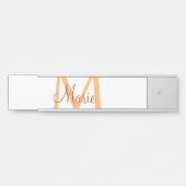 Porte-nom Pour Porte simple minimal ajouter nom monogramme orange marro (Devant)