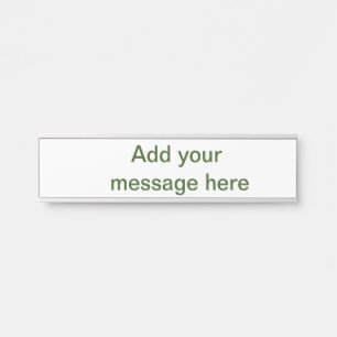 Porte-nom Pour Porte Simple minimal vert ajoutez votre texte nom photo