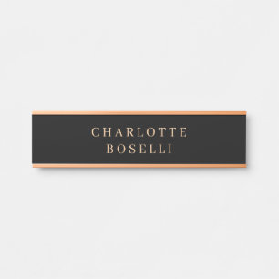 Porte-nom Pour Porte Simple minimaliste élégant classique professionnel