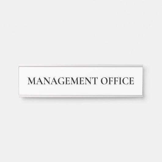 Porte-nom Pour Porte Simple White Classic Management Office (Devant)