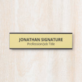 Porte-nom Pour Porte Stylish Modern Black Gold Glamorous Template Door  (Devant)