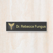Porte-nom Pour Porte Symbole caducee polygonal or (Devant)