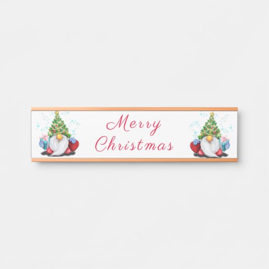 Porte-nom Pour Porte Symbole de la porte de Noël Gnome (Devant)