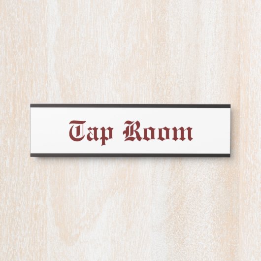 Porte-nom Pour Porte Tap Room Rouge (Devant)