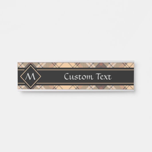 Porte-nom Pour Porte Tartan beige et Brown (Devant)