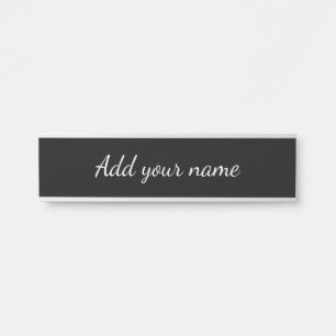 Porte-nom Pour Porte Texte de message de nom ajouté ici jeté pillo noir