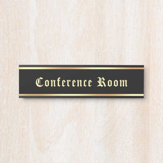 Porte-nom Pour Porte Texte personnalisable Salle de conférence Classiqu (Devant)
