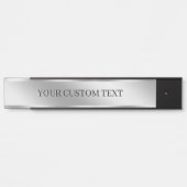 Porte-nom Pour Porte Texte personnalisé argenté Élégant Moderne (Devant)