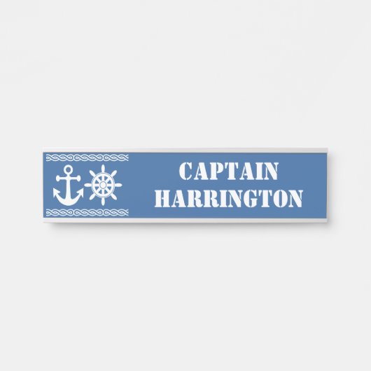 Porte-nom Pour Porte Texte personnalisé nautique et panneau de porte co (Devant)