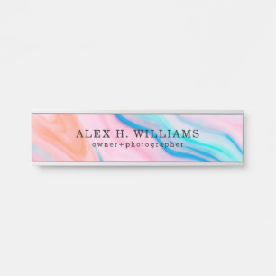 Porte-nom Pour Porte Texture couleur fausse agate pierre