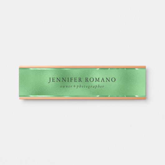 Porte-nom Pour Porte Texture de verre vert iridescente (Devant)