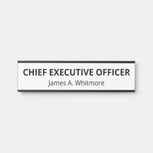 Porte-nom Pour Porte Titre de nom de bureau blanc simple