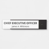 Porte-nom Pour Porte Titre de nom de bureau blanc simple (Devant)