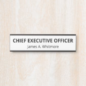 Porte-nom Pour Porte Titre de nom de bureau blanc simple (Devant)