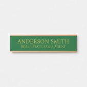 Porte-nom Pour Porte Titre de nom de bureau vert moderne professionnel (Devant)