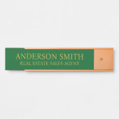Porte-nom Pour Porte Titre de nom de bureau vert moderne professionnel (Devant)
