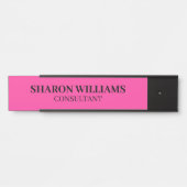 Porte-nom Pour Porte Titre de poste professionnel rose Simple Bight Emp (Devant)