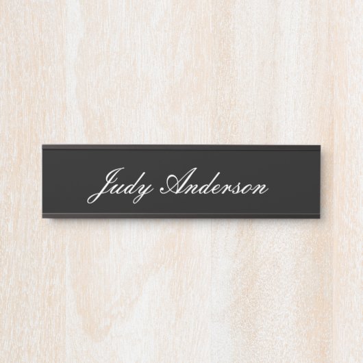 Porte-nom Pour Porte Trend Black Bold Professionnel Plain Moderne Éléga (Devant)