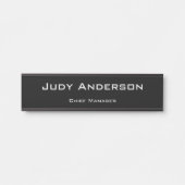 Porte-nom Pour Porte Trendy Black Professionnel Plain Moderne Élégant (Devant)