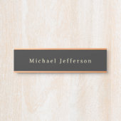 Porte-nom Pour Porte Trendy Matte Black Minimalist Own Name  (Devant)