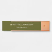 Porte-nom Pour Porte Vert Chic Professionnel Moderne Minimaliste Simple (Devant)