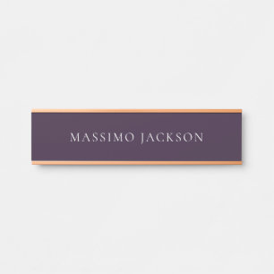 Porte-nom Pour Porte Violet foncé minimaliste uni moderne