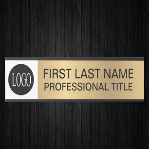 Porte-nom Pour Porte Votre enseigne de porte de bureau en faux or Logo