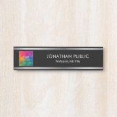 Porte-nom Pour Porte Votre Logo Ici Black And Silver Business Company (Devant)