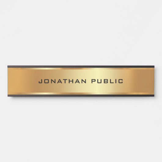 Porte-nom Pour Porte Votre Modèle de texte personnalisé Black & Gold El (Devant)