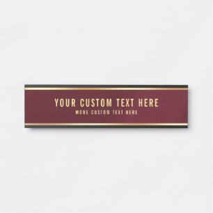 Porte-nom Pour Porte Votre texte personnalisé ici Élégante Maison moder