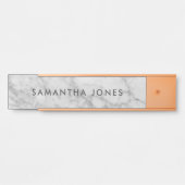Porte-nom Pour Porte White Carrara Marble Gold Classic Personalised (Devant)
