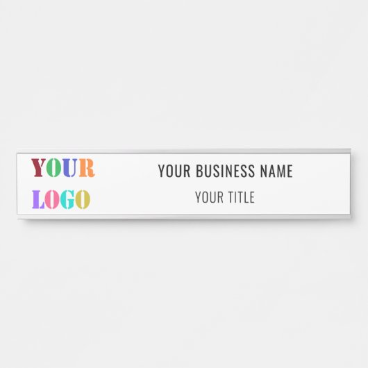 Porte-nom Pour Porte Your Branded Company Logo Name Door Sign Example (Devant)