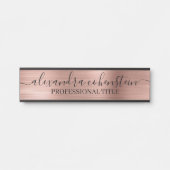 Porte-nom Pour Porte Your Company Office Door Sign Rose Gold (Devant)