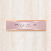 Porte-nom Pour Porte Your Custom Text Elegant Template Trendy Rose Gold (Devant)