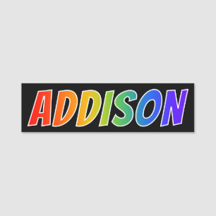 Porte-nom Prénom "ADDISON" : Coloration d'arc-en-ciel