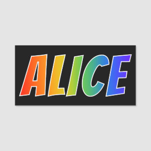 Porte-nom Prénom "ALICE" : Coloration d'arc-en-ciel