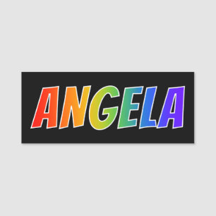 Porte-nom Prénom "ANGELA" : Coloration d'arc-en-ciel