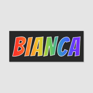 Porte-nom Prénom "BIANCA" : Coloration d'arc-en-ciel