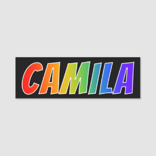 Porte-nom Prénom "CAMILA" : Coloration d'arc-en-ciel