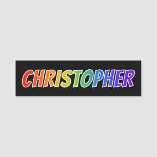 Porte-nom Prénom "CHRISTOPHER" : Coloration d'arc-en-ciel