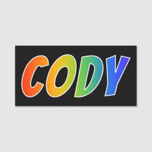 Porte-nom Prénom "CODY" : Coloration d'arc-en-ciel