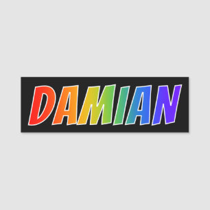 Porte-nom Prénom "DAMIAN" : Coloration d'arc-en-ciel