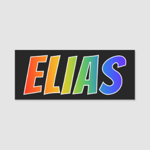 Porte-nom Prénom "ELIAS" : Coloration d'arc-en-ciel